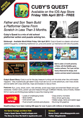 Cuby's Quest Press Release